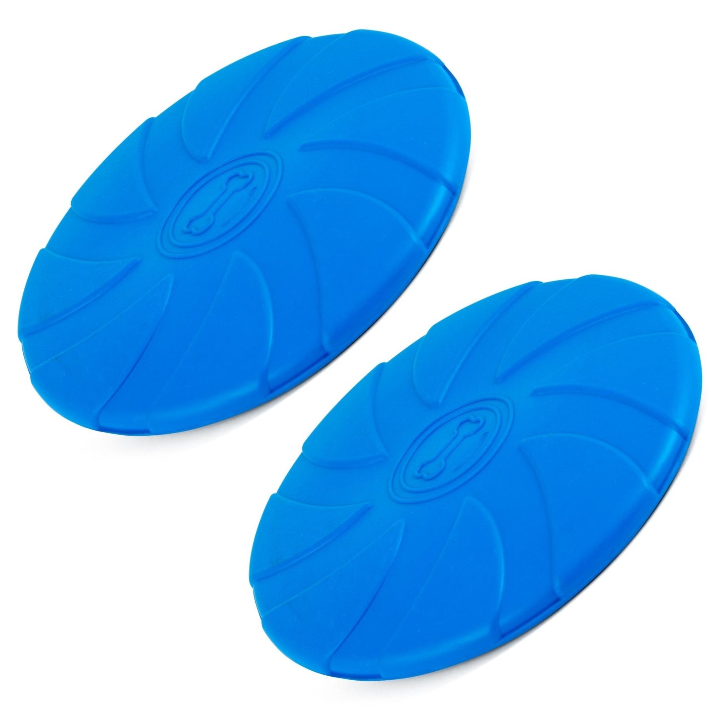 Jeffers Blue Bone Stamped Frisbee Natural Rubber 8 Inch Dog