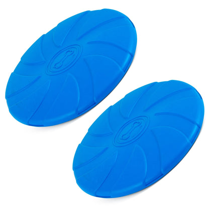 Jeffers Blue Bone Stamped Frisbee Natural Rubber 8 Inch Dog