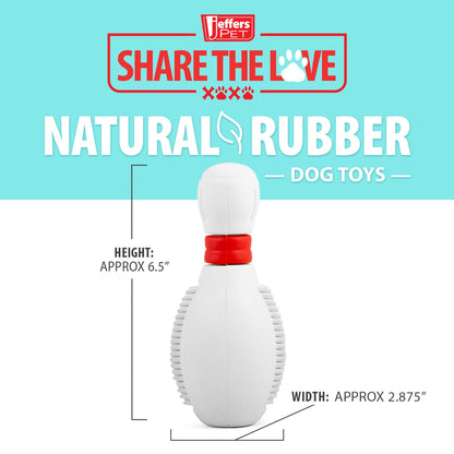 Jeffers Bowling Pin Natural Rubber Treat Dispensing Dental C