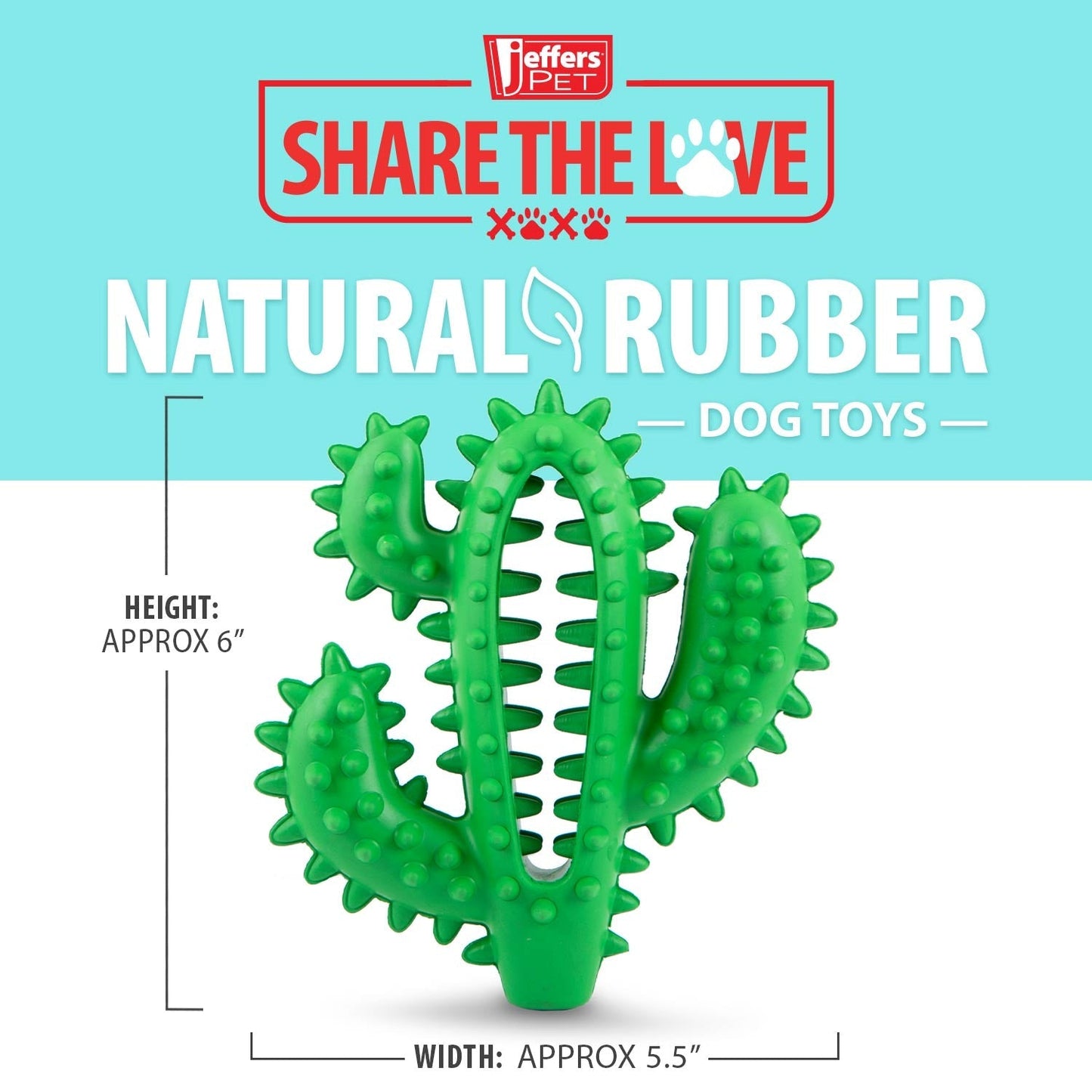 Jeffers Cactus Natural Rubber Dental Chew Toy for Dogs for H