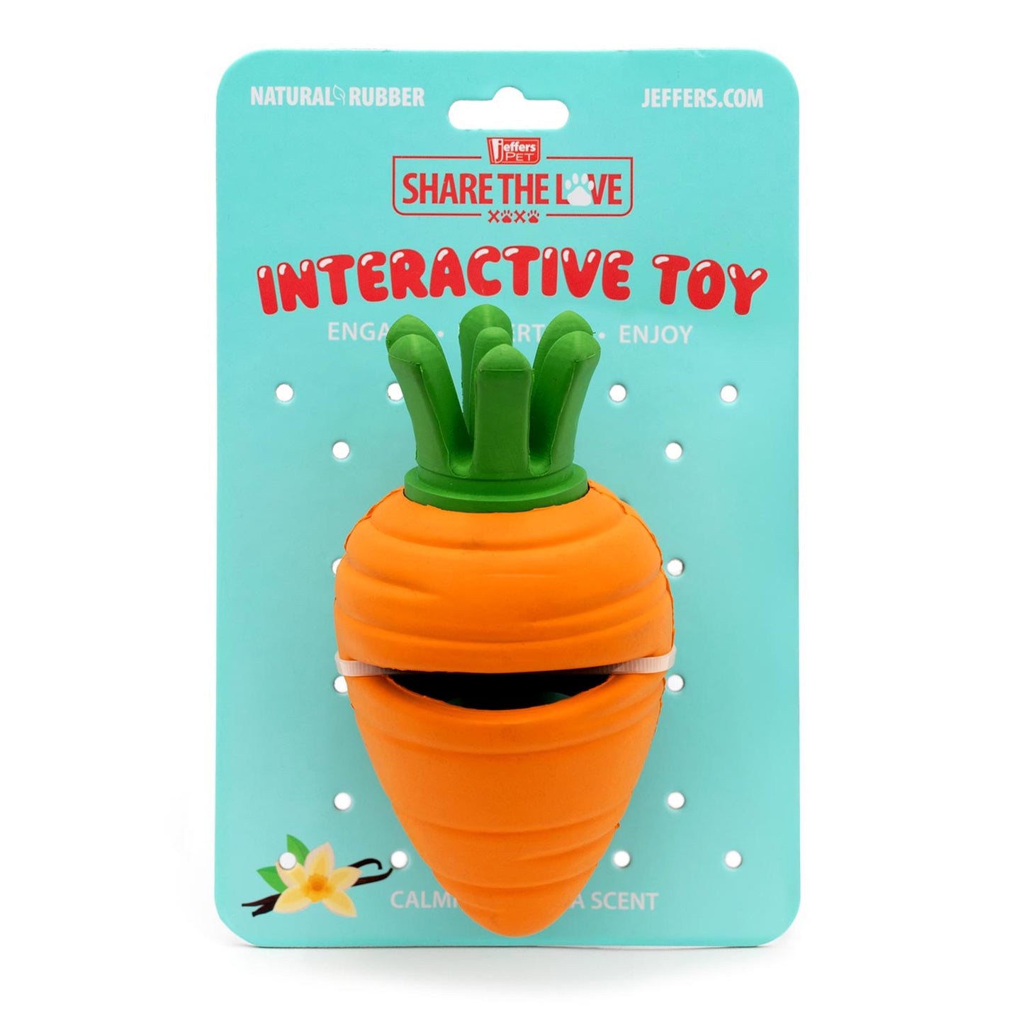 Jeffers Carrot Natural Rubber Treat Dispensing Dental Dog Ch