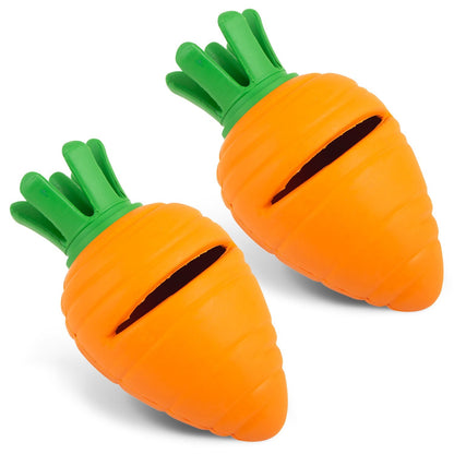 Jeffers Carrot Natural Rubber Treat Dispensing Dental Dog Ch