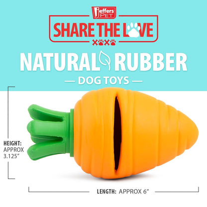 Jeffers Carrot Natural Rubber Treat Dispensing Dental Dog Ch