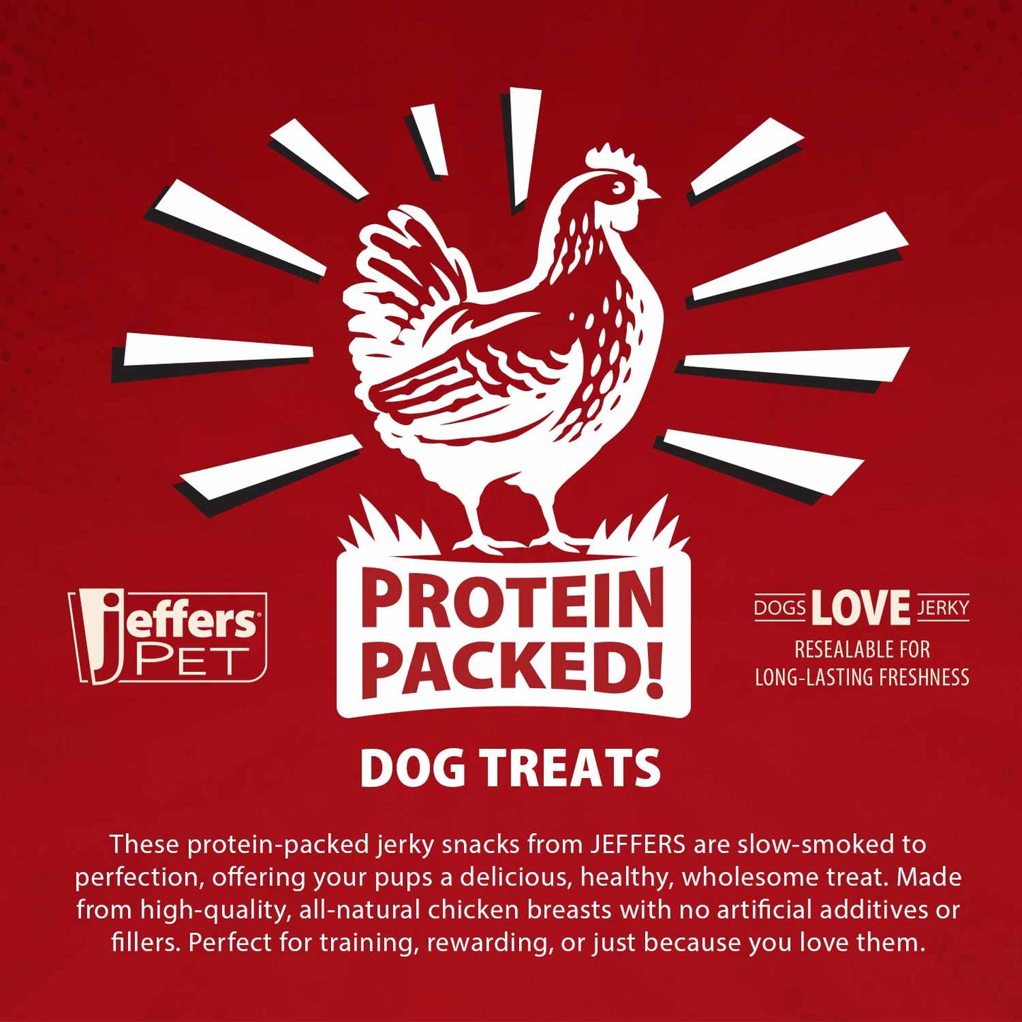 Premium Grain-Free Chicken Jerky Treats for Active Dogs 24oz