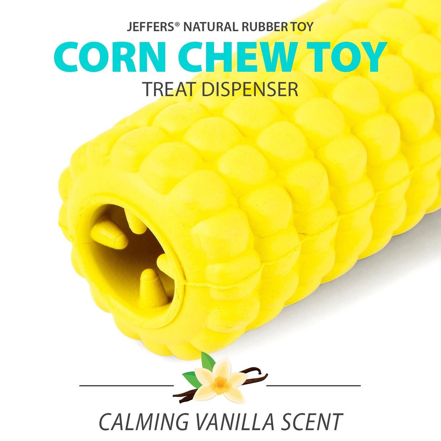 Jeffers Corn Cob Natural Rubber Treat Dispensing Dog Chew Toy