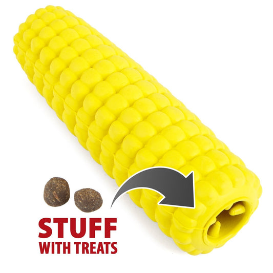 Jeffers Corn Cob Natural Rubber Treat Dispensing Dog Chew Toy