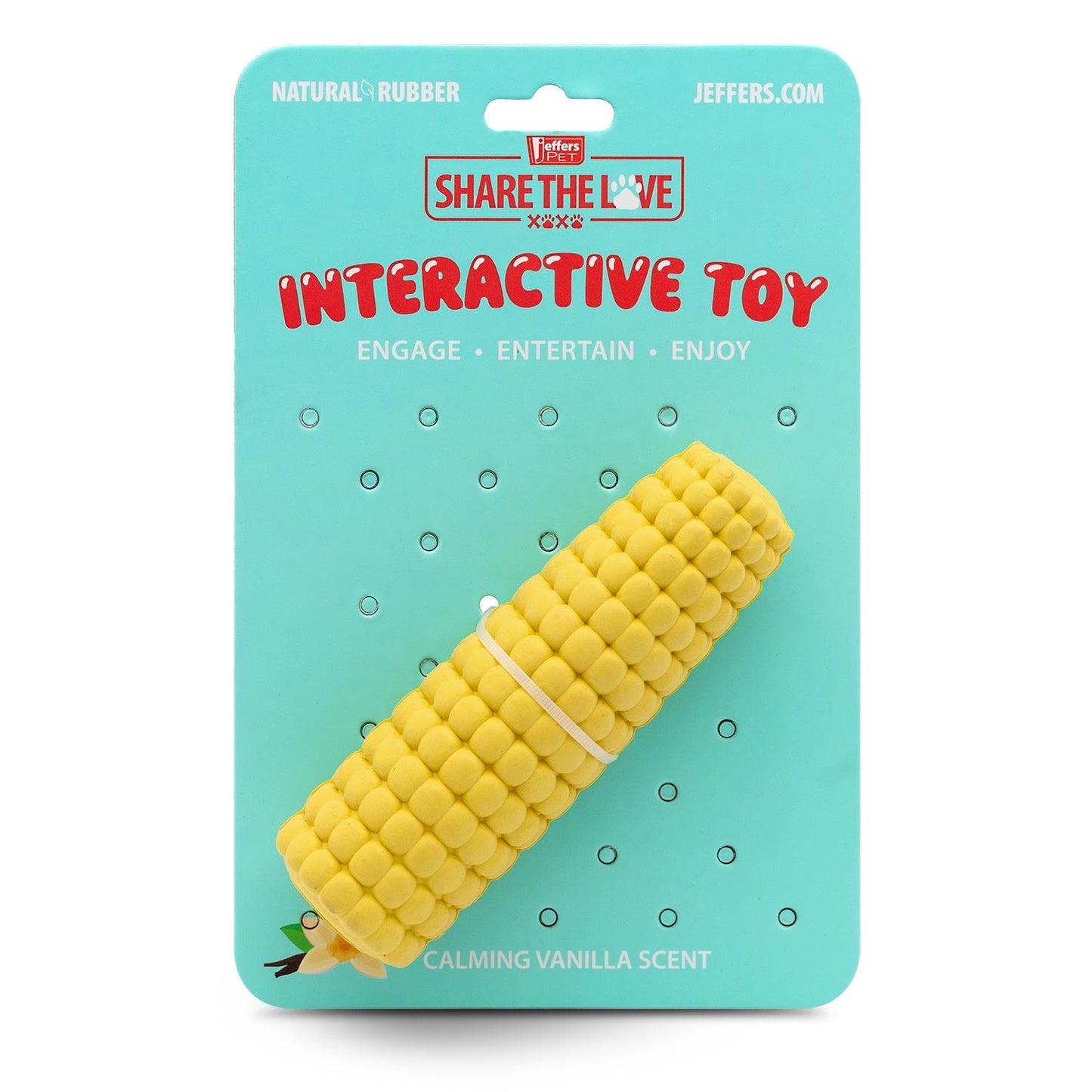 Jeffers Corn Cob Natural Rubber Treat Dispensing Dog Chew Toy