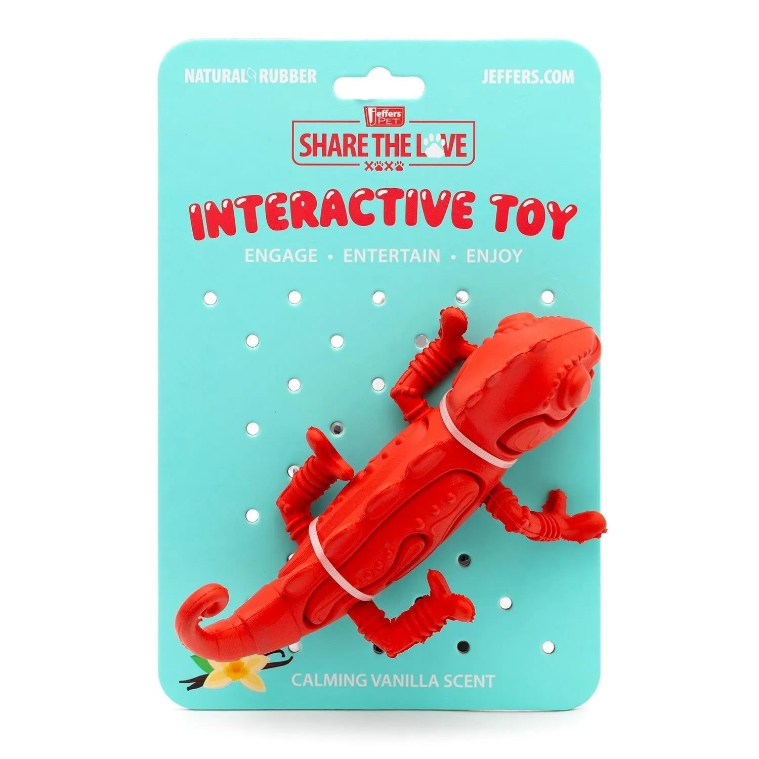 Jeffers - Jeffers Red Chameleon Natural Eco-Friendly Rubber Dental Dog Chew Toy for Medium Chewers - Dog Toys