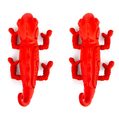 Jeffers - Jeffers Red Chameleon Natural Eco-Friendly Rubber Dental Dog Chew Toy for Medium Chewers - Dog Toys