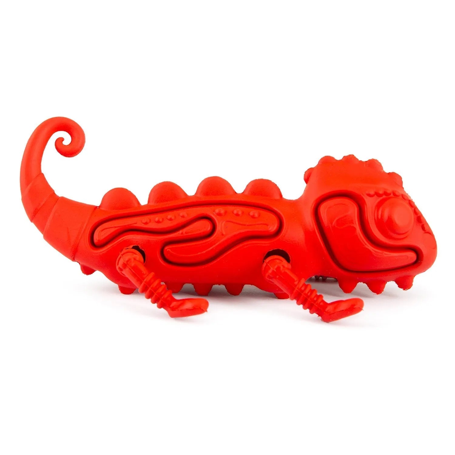 Jeffers - Jeffers Red Chameleon Natural Eco-Friendly Rubber Dental Dog Chew Toy for Medium Chewers - Dog Supplies > Dog Toys