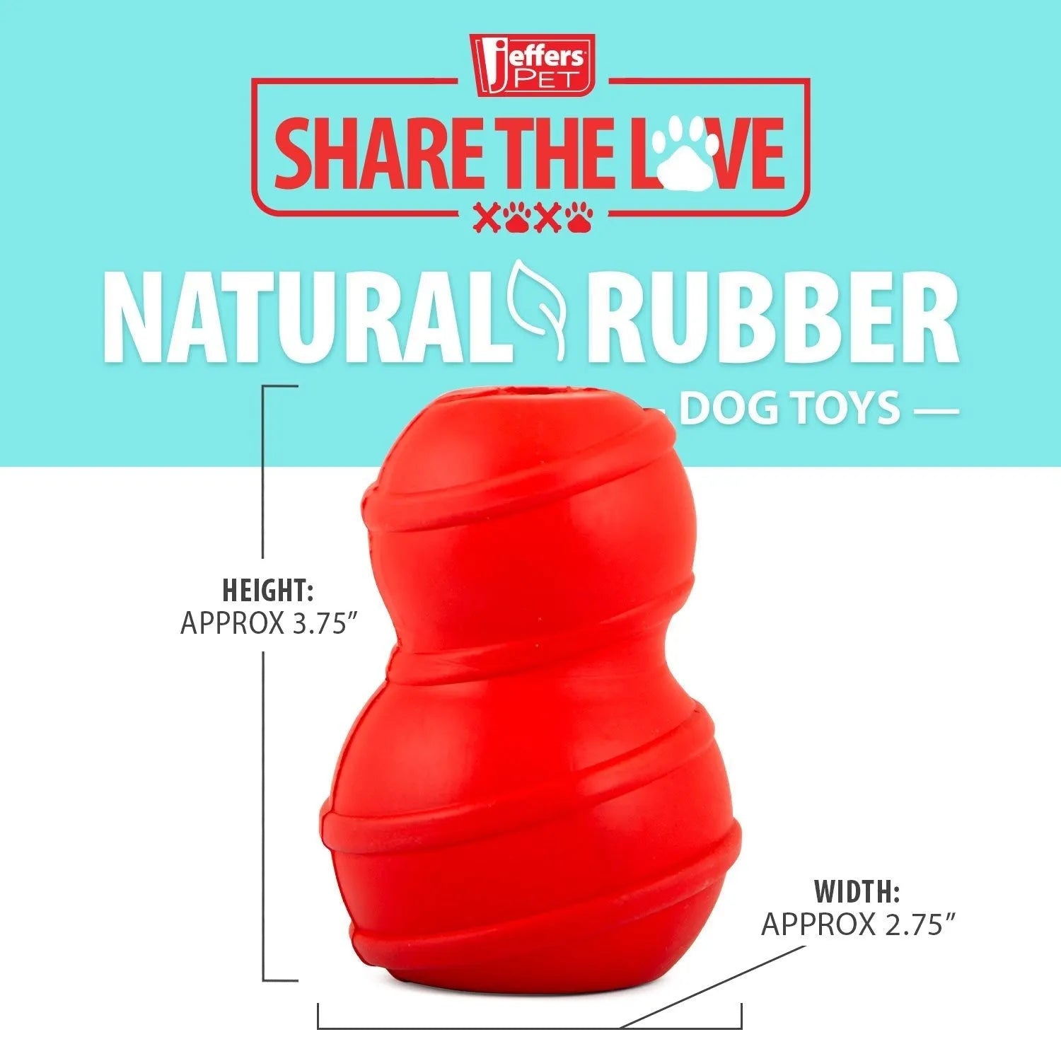 Jeffers - Jeffers Red Classic Stuffable Fetch & Chew Natural Rubber Treat Dispensing Dental Dog Toy - Dog Supplies > Dog Toys
