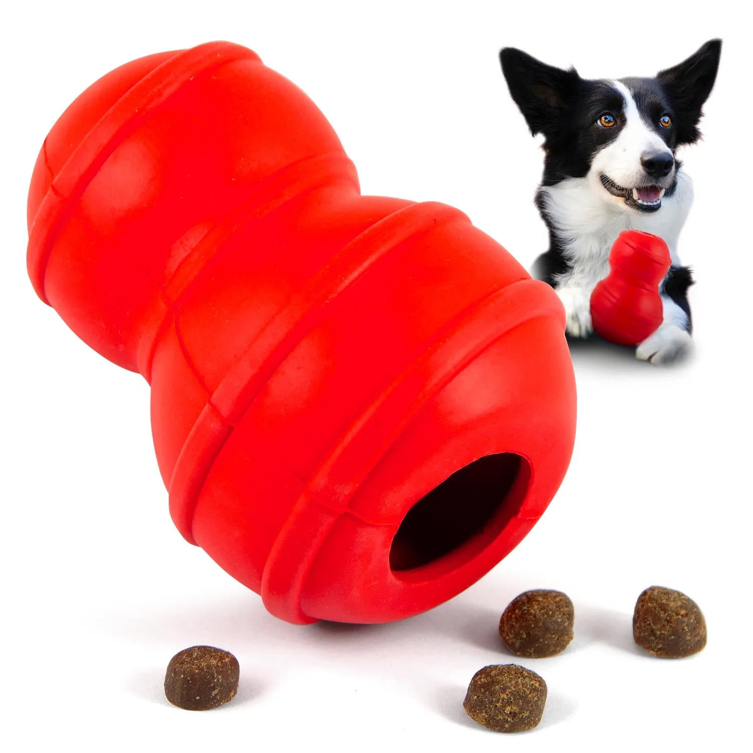 Jeffers - Jeffers Red Classic Stuffable Fetch & Chew Natural Rubber Treat Dispensing Dental Dog Toy - Dog Supplies > Dog Toys