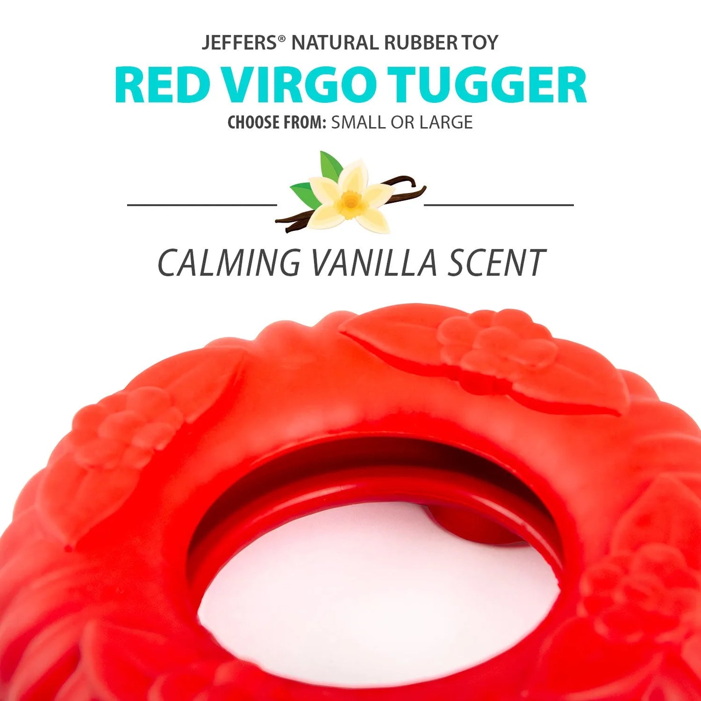 Jeffers - Jeffers Red Virgo Natural Rubber Dog Dental Tugger Toy - Dog Supplies > Dog Toys
