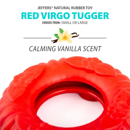 Jeffers - Jeffers Red Virgo Natural Rubber Dog Dental Tugger Toy - Dog Supplies > Dog Toys