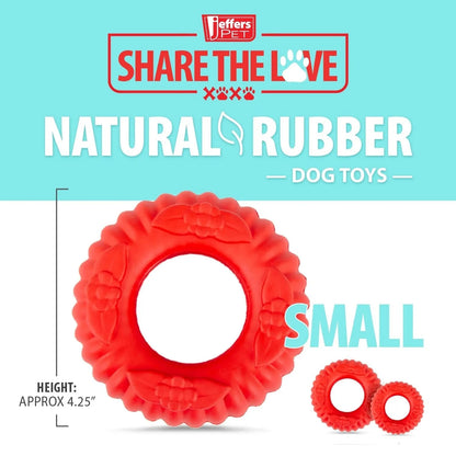 Jeffers - Jeffers Red Virgo Natural Rubber Dog Dental Tugger Toy - Dog Supplies > Dog Toys
