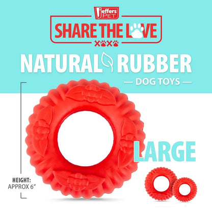 Jeffers - Jeffers Red Virgo Natural Rubber Dog Dental Tugger Toy - Dog Supplies > Dog Toys