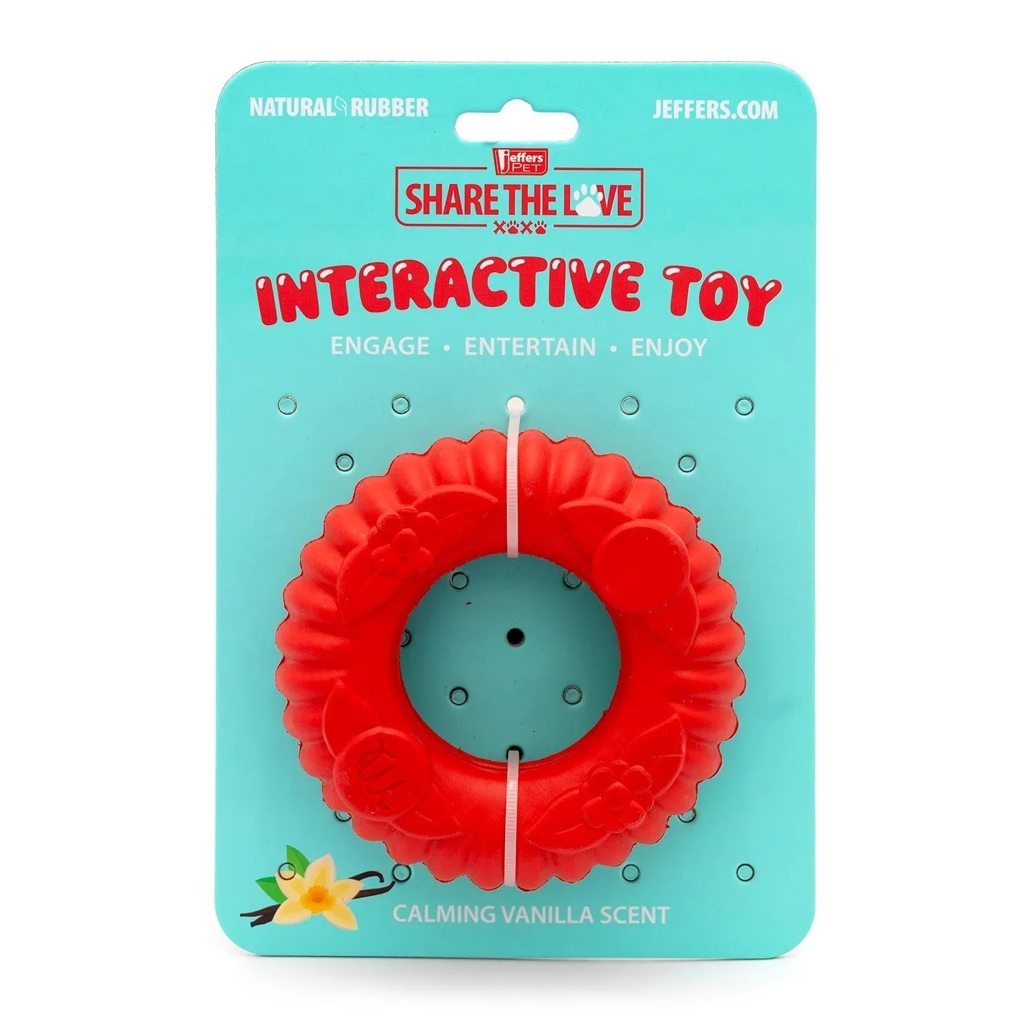 Jeffers - Jeffers Red Virgo Tugger Natural Rubber Dog Dental Chew Toy for Interactive or Solo Play - Dog Supplies > Dog Toys