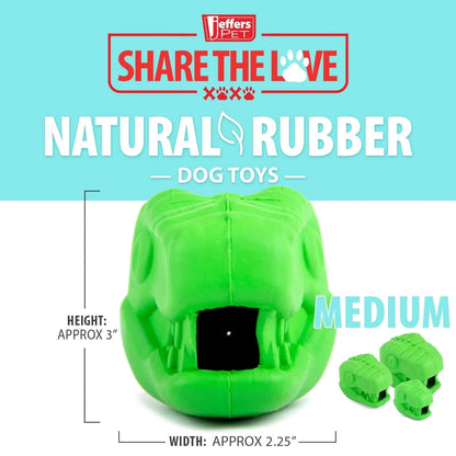 Jeffers - Jeffers T-Rex Natural Rubber Treat Dispensing Dental Dog Chew Toy for Medium Chewers with Vanilla Scent - Dog Su...