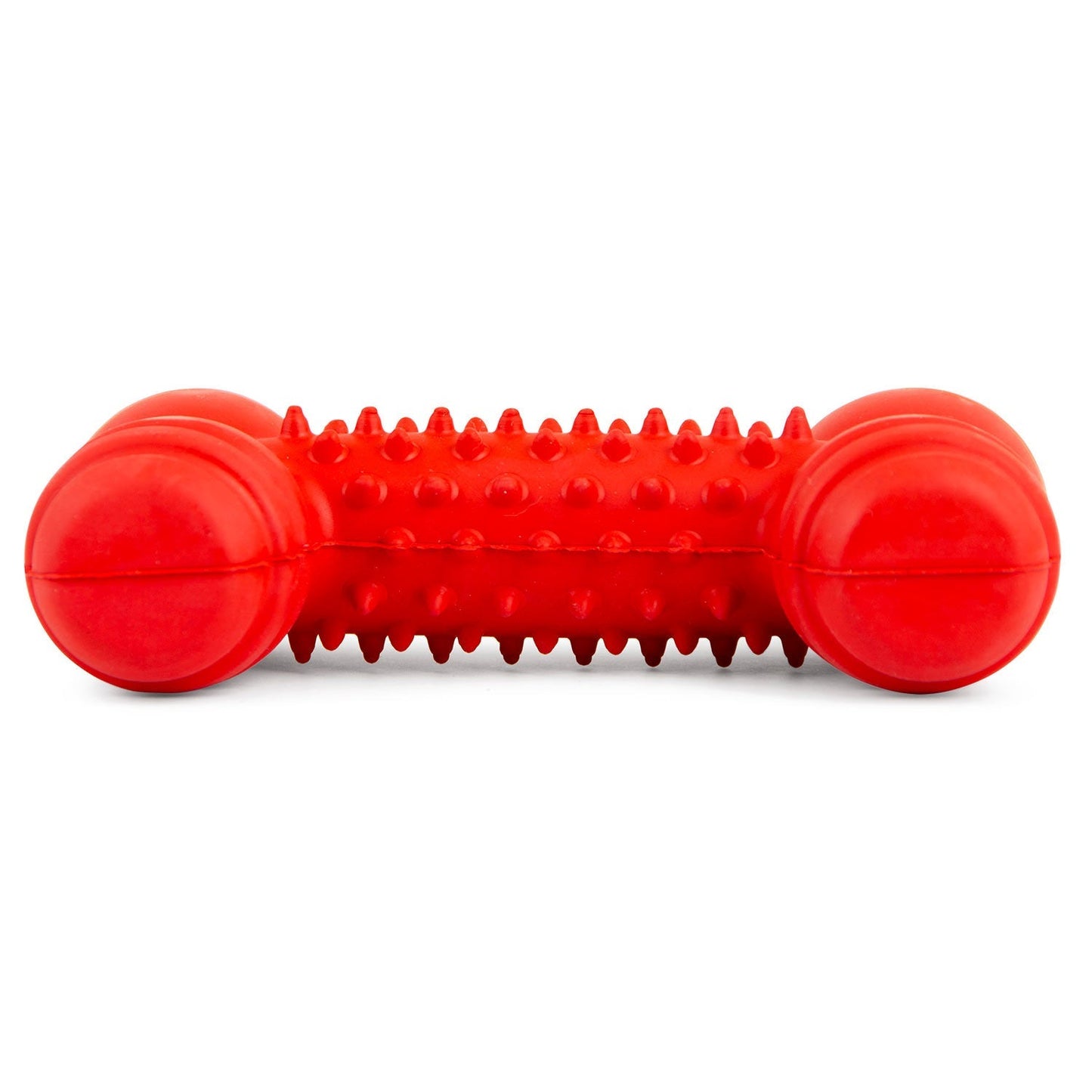 Jeffers Red Rubber Dental Bone Dog Toy for Healthy Teeth