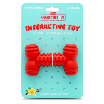 Jeffers Red Rubber Dental Bone Dog Toy for Healthy Teeth