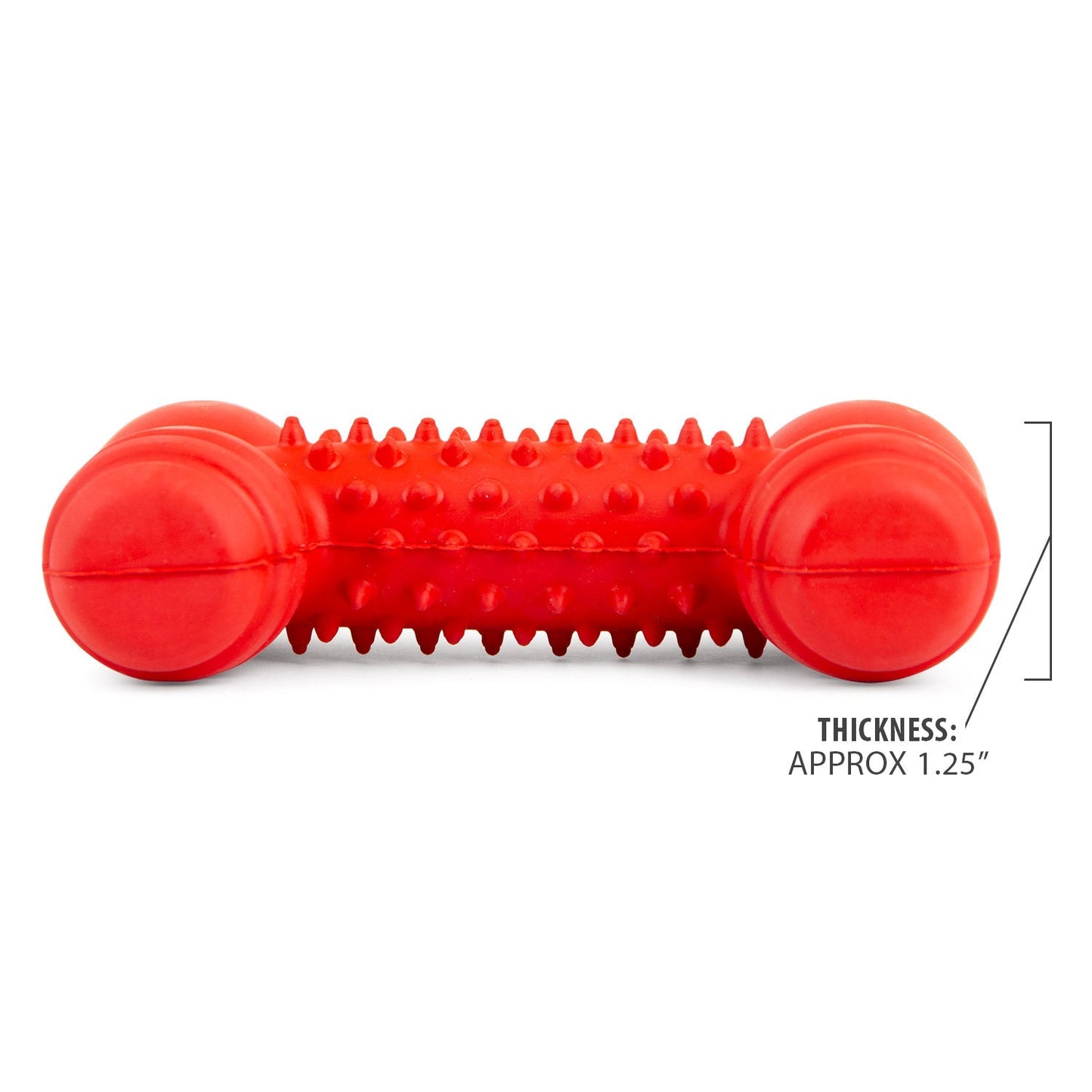 Jeffers Red Rubber Dental Bone Dog Toy for Healthy Teeth