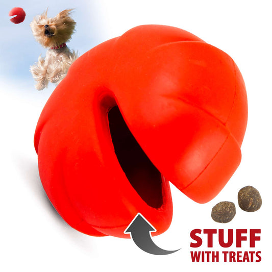 Jeffers Red Millipede Durable Rubber Treat Dental Dog Toy