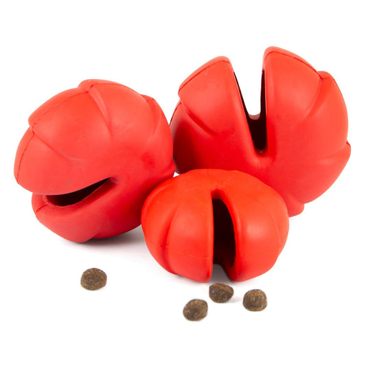 Jeffers Red Millipede Durable Rubber Treat Dental Dog Toy