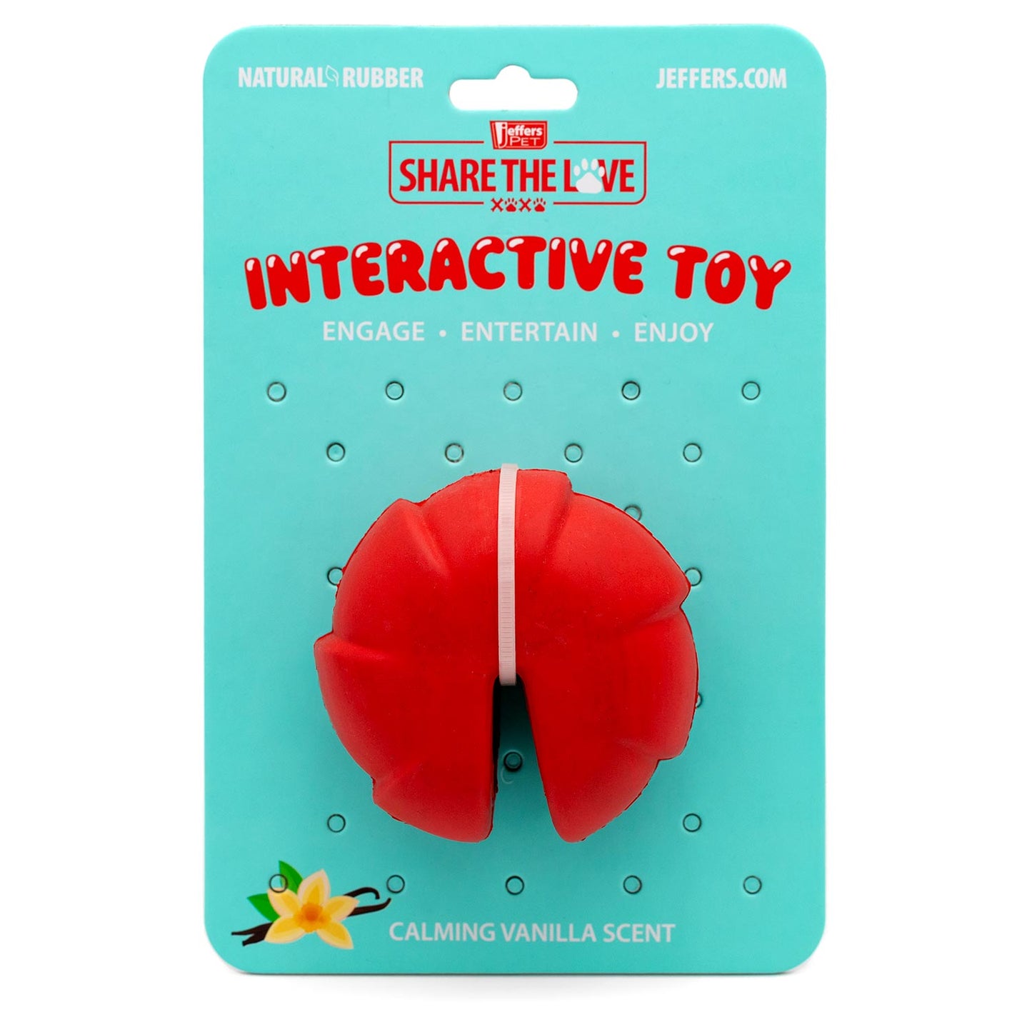 Jeffers Red Millipede Durable Rubber Treat Dental Dog Toy