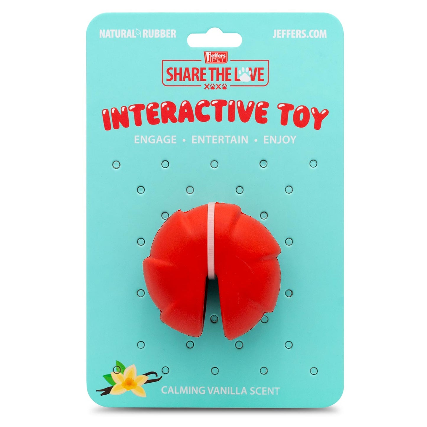 Jeffers Red Millipede Durable Rubber Treat Dental Dog Toy