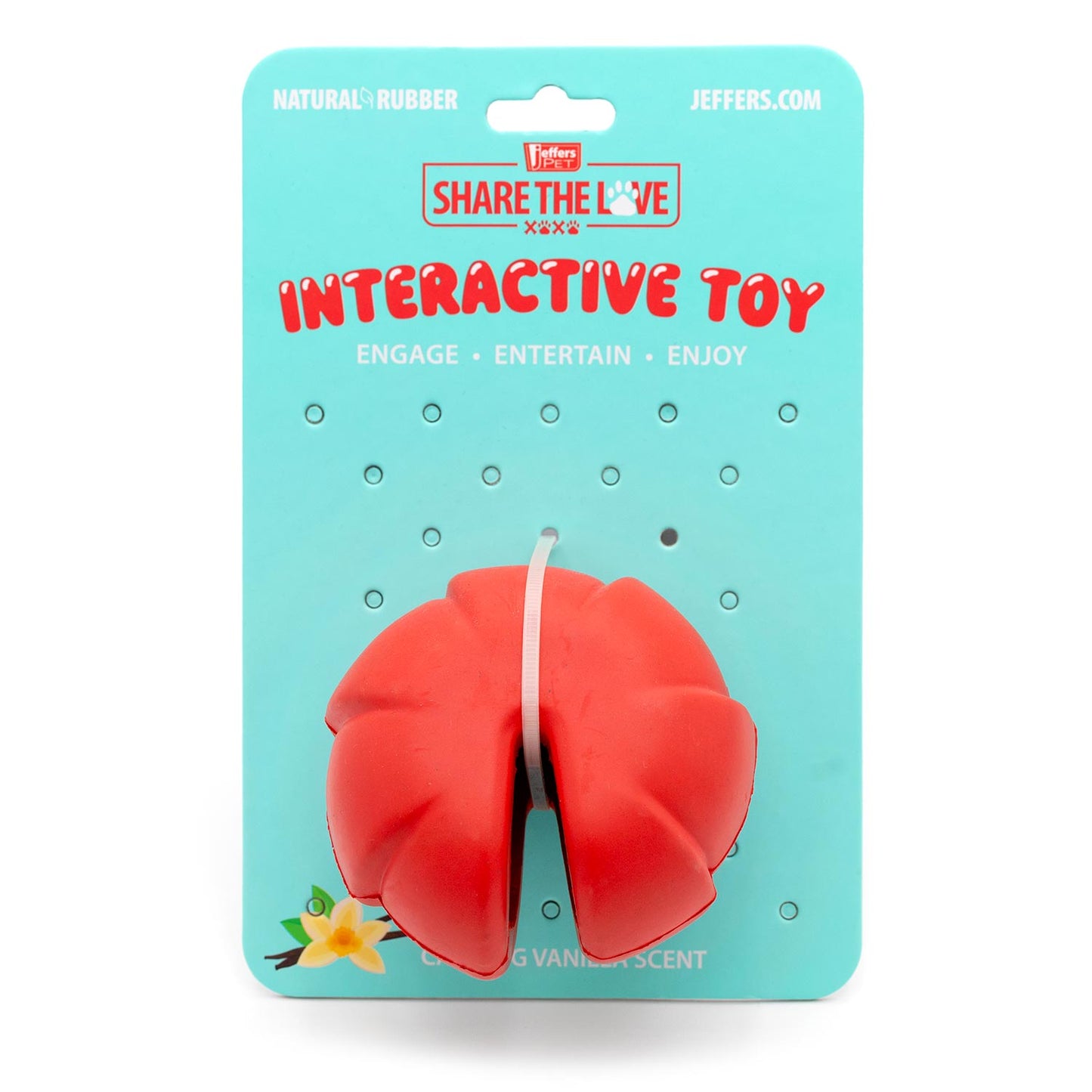 Jeffers Red Millipede Durable Rubber Treat Dental Dog Toy