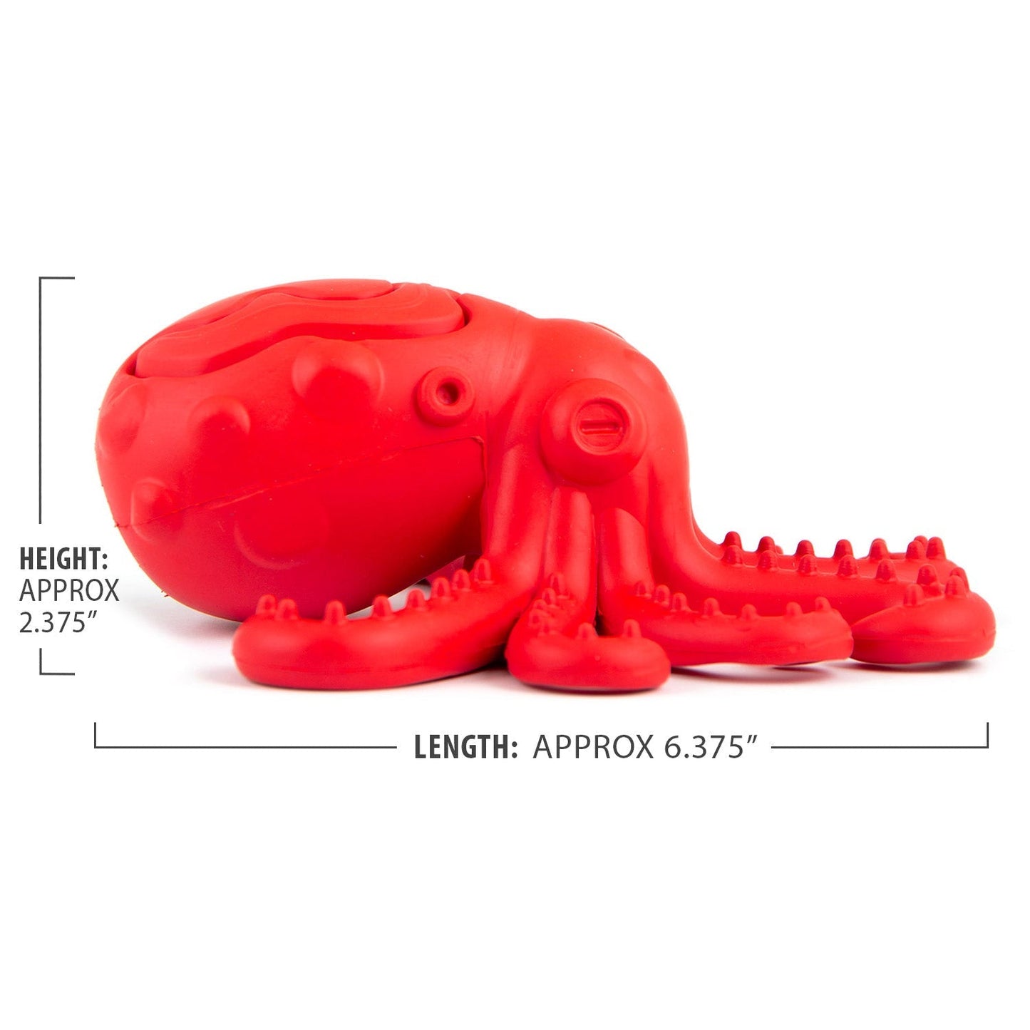 Jeffers Red Octopus Natural Rubber Treat Dispensing Dental Dog