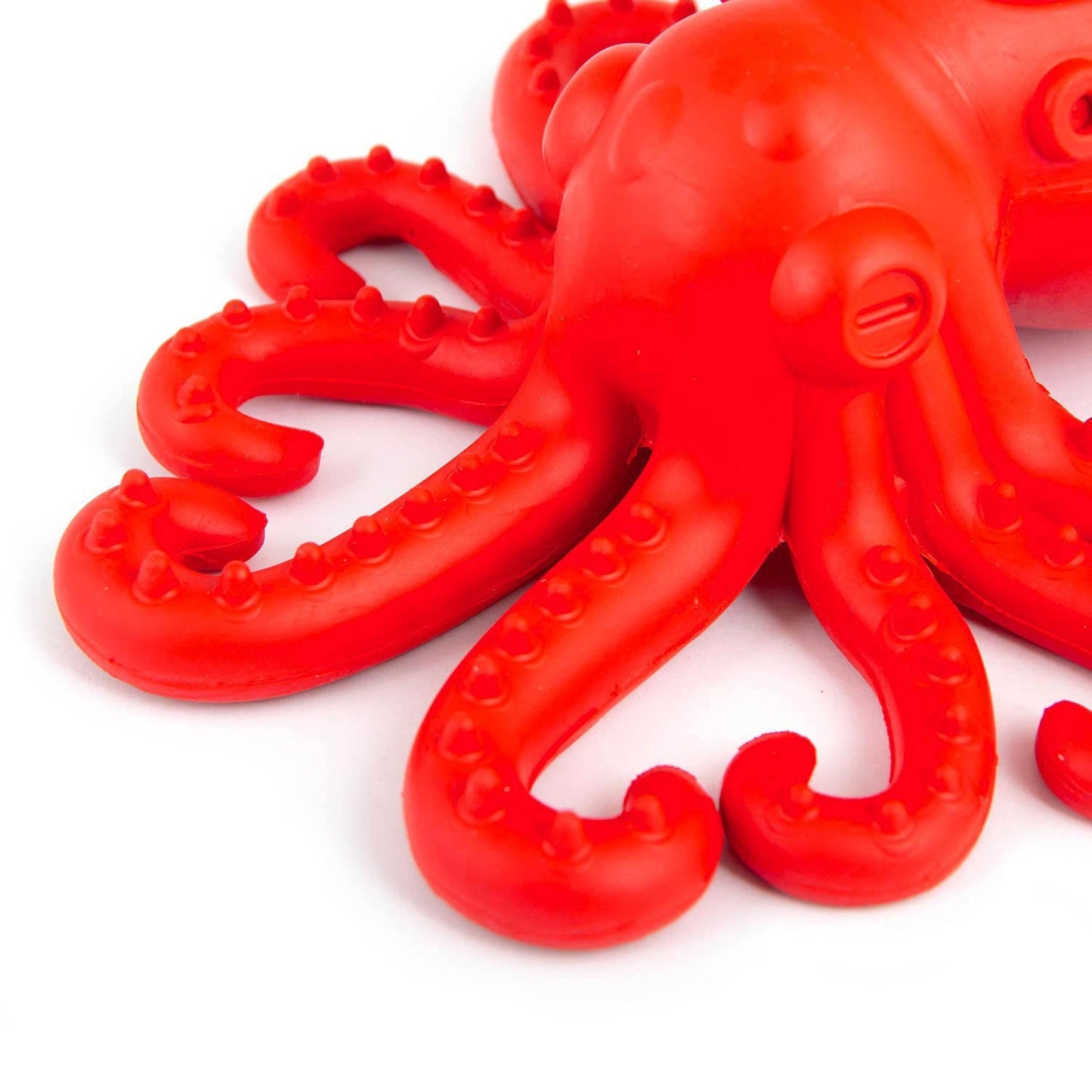 Jeffers Red Octopus Natural Rubber Treat Dispensing Dental Dog