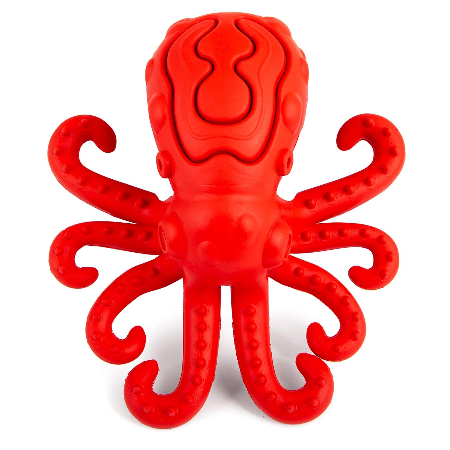 Jeffers Red Octopus Natural Rubber Treat Dispensing Dental Dog
