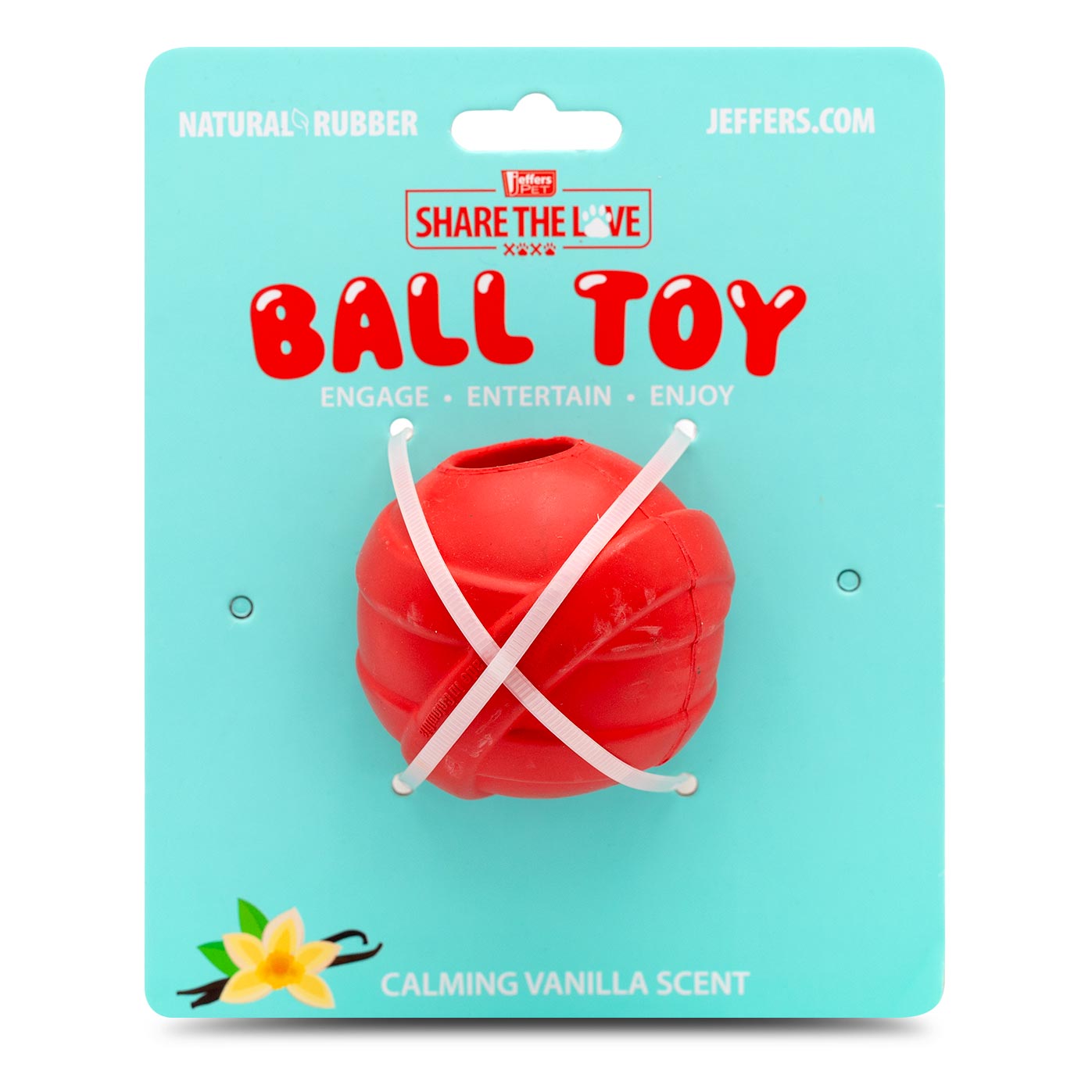 Jeffers Red Orbits Ball Natural Rubber Dental Treat Dispensing