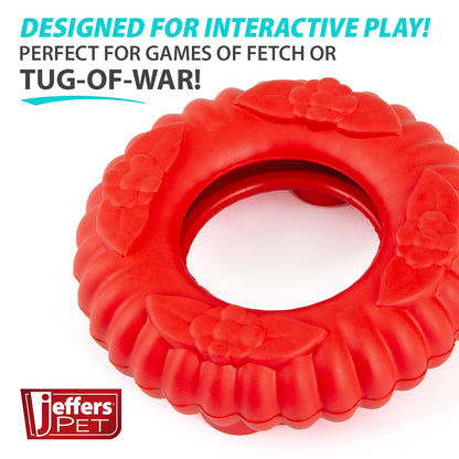 Durable Red Virgo Natural Rubber Dog Dental Tug Toy For Dogs