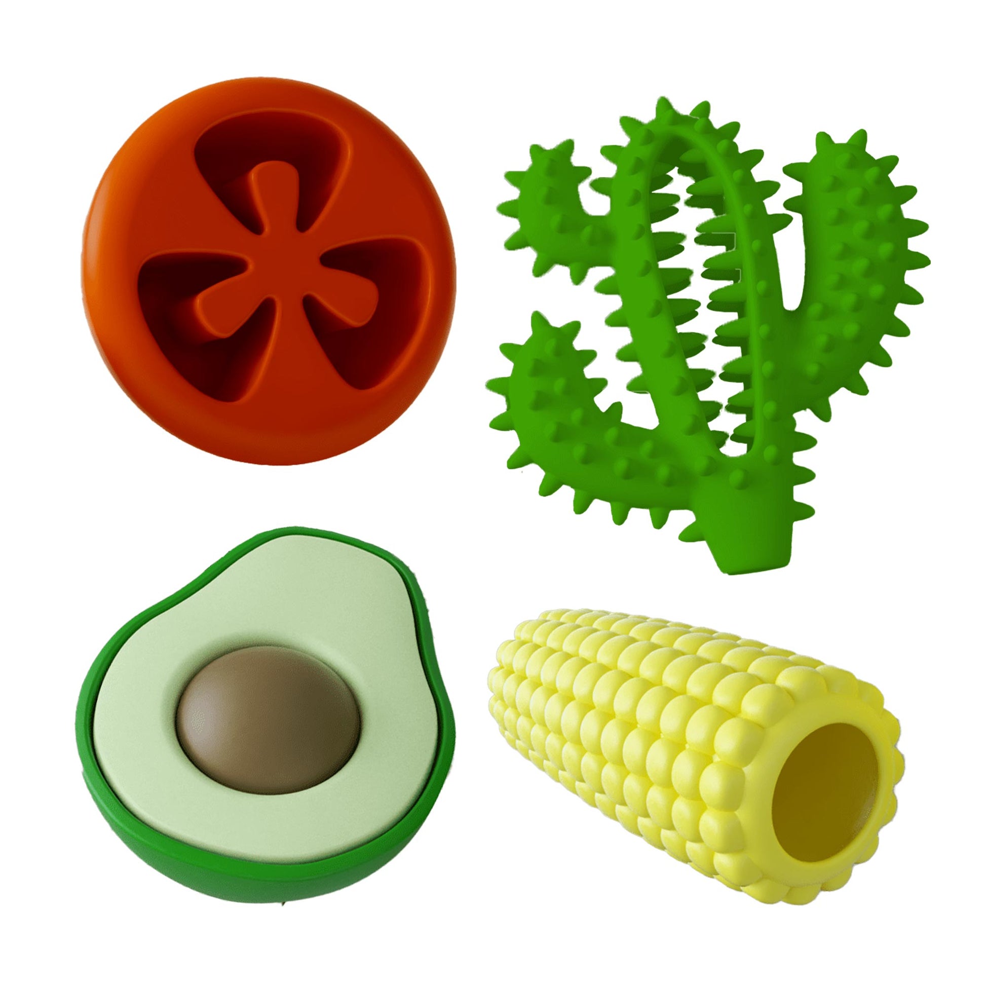 Purrfect Pet Kingdom Jeffers Salsa Natural Rubber Dog Chew Toys, 4 pc, Medium (Medium, 4 pc) - Premium Dog Toys