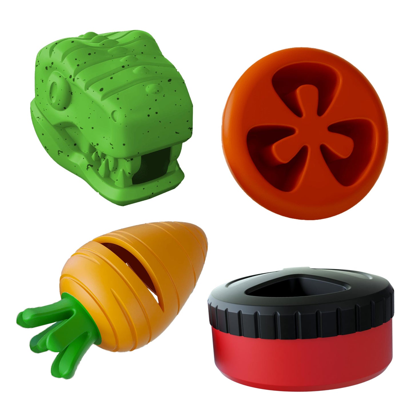 Purrfect Pet Kingdom Jeffers Stay Busy Natural Rubber Dog Chew Toys, 4 pc, Medium (Medium, 4 pc) - Premium Dog Toys