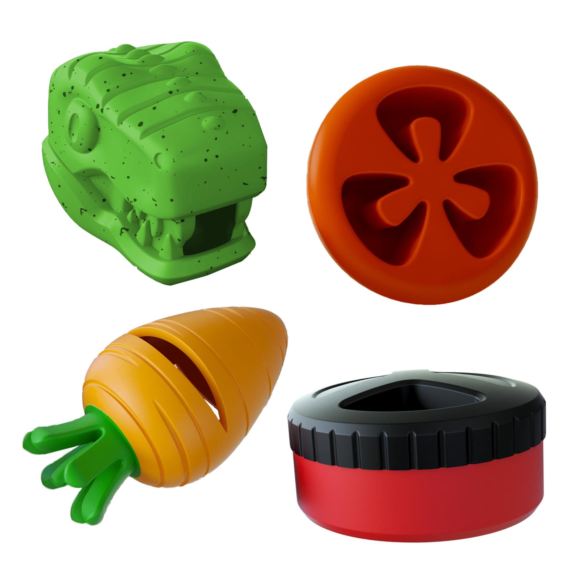 Purrfect Pet Kingdom Jeffers Stay Busy Natural Rubber Dog Chew Toys, 4 pc, Medium (Medium, 4 pc) - Premium Dog Toys