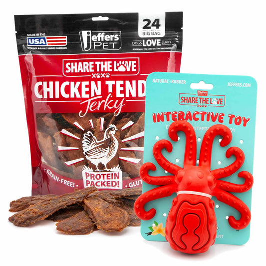 Jeffers Stuffable Dog Chew Toys with Chicken Breast Jerky Treats
