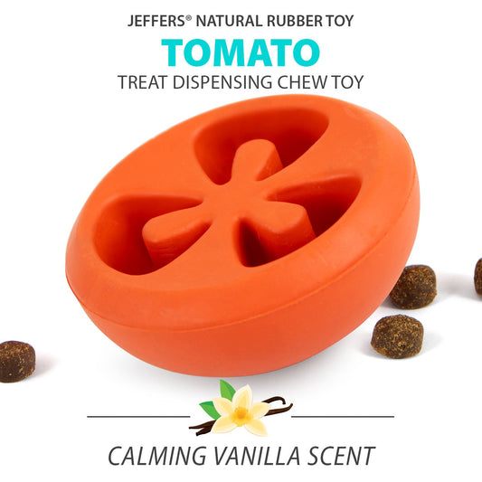 Jeffers Tomato Shaped Natural Rubber Treat Dispensing Dental Dog