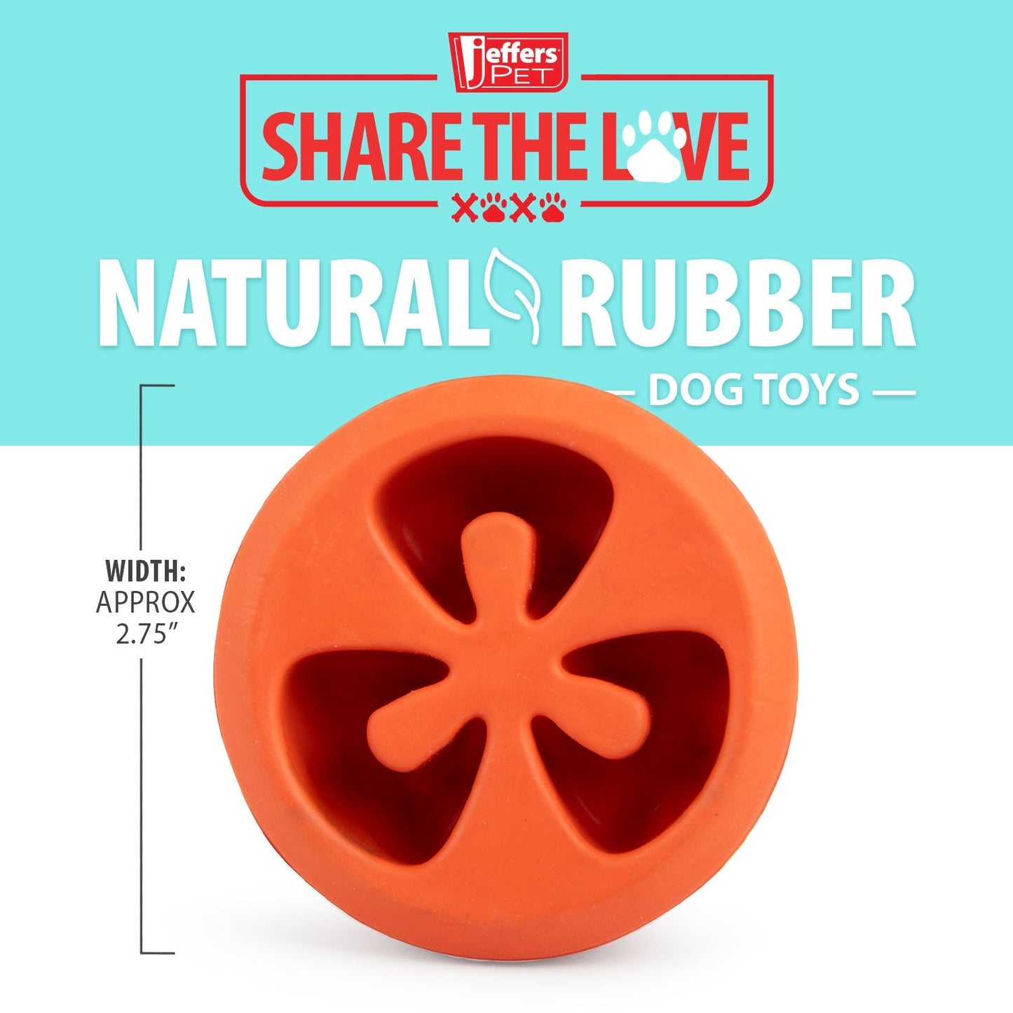 Jeffers Tomato Shaped Natural Rubber Treat Dispensing Dental Dog
