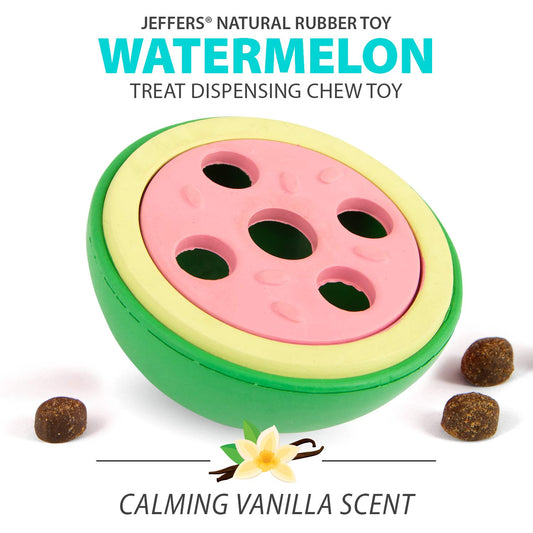 Jeffers Watermelon Natural Rubber Treat Dispensing Dog Dental