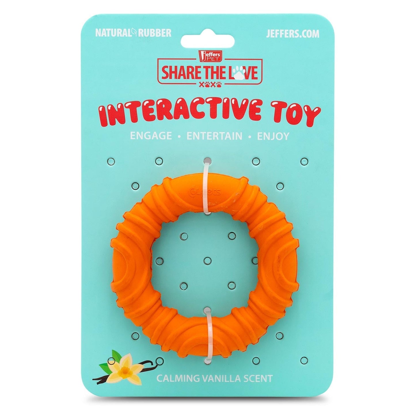 Jeffers Wavy Ring Tugger Natural Rubber Dog Chew Toy for Tug
