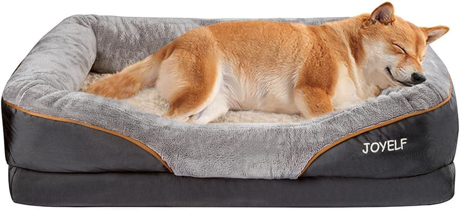 Cozy dog sleeping on luxury pet bed with memory foam for ultimate comfort and support
