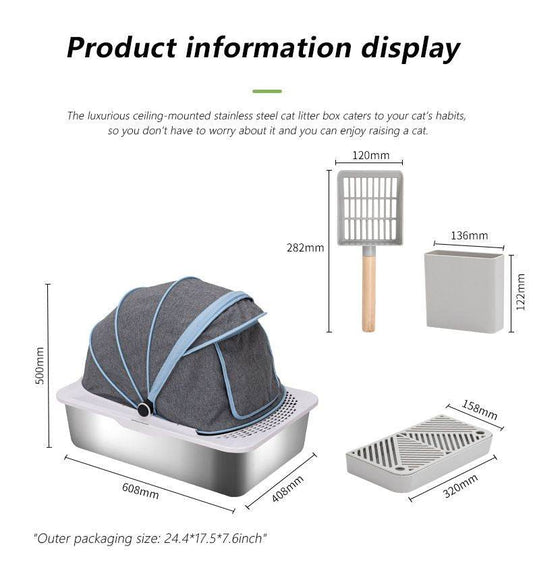 Purrfect Pet Kingdom Jumbo Stainless Steel Cat Litter Box Purrfect Pet Kingdom