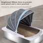 Purrfect Pet Kingdom jumbo stainless steel cat litter box with heighten 300mm fence and protective mesh cover