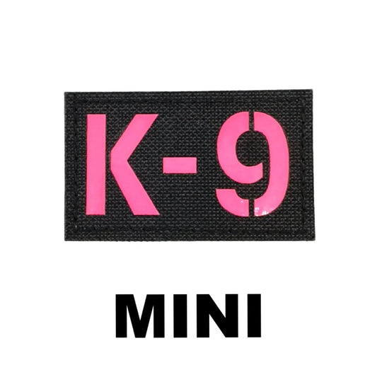 Mini K9 Laser Cut - Night Glow Reflective Patch Pink and Black