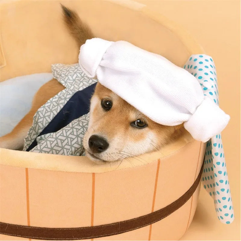 Japanese Hot Spring Pet Bed Kawaii 45x45x20cm 🛏️