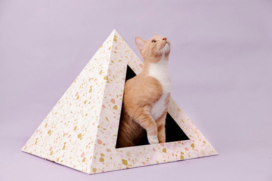 'Terrazzo' Cardboard Cat Pyramid - KittyKardboard