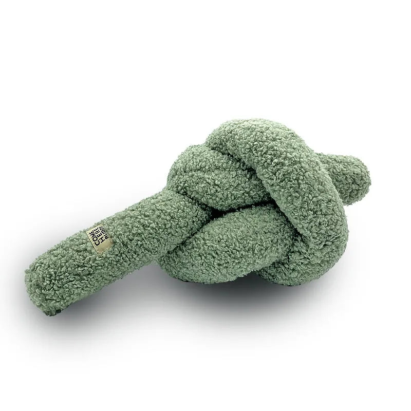 Knott dog toy by Come Here Buddy in lilac, grey, and sage colors, perfect for playful pups and durable fun.